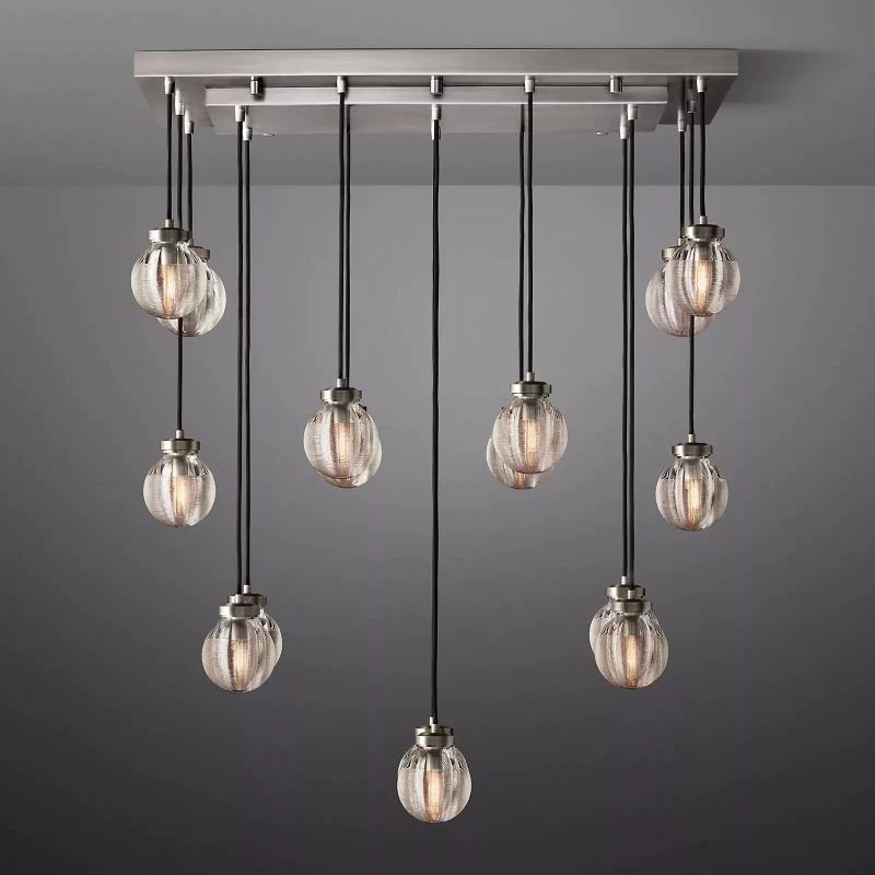 Pearl Rectangle Chandelier 36 inch detail view