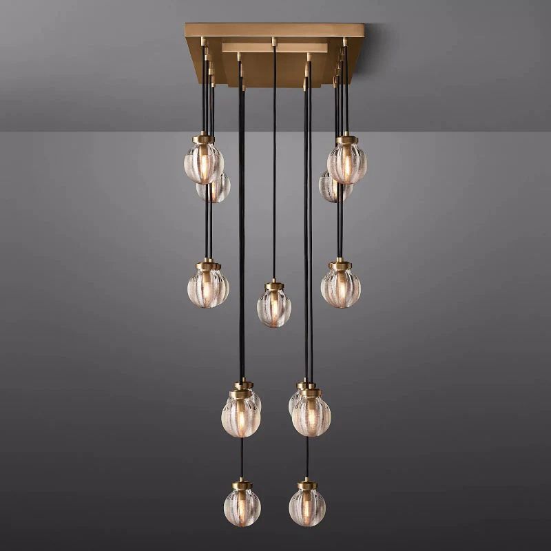 Pearl Rectangle Chandelier 36 inch detail view