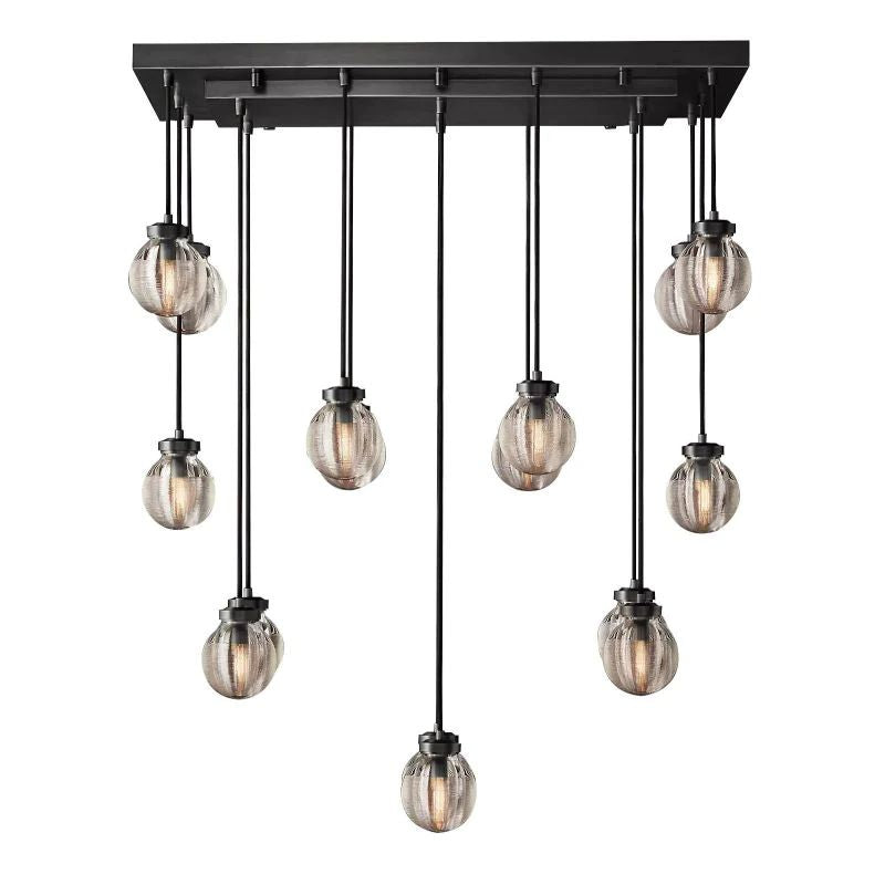 Pearl Rectangle Chandelier 36 inch detail view