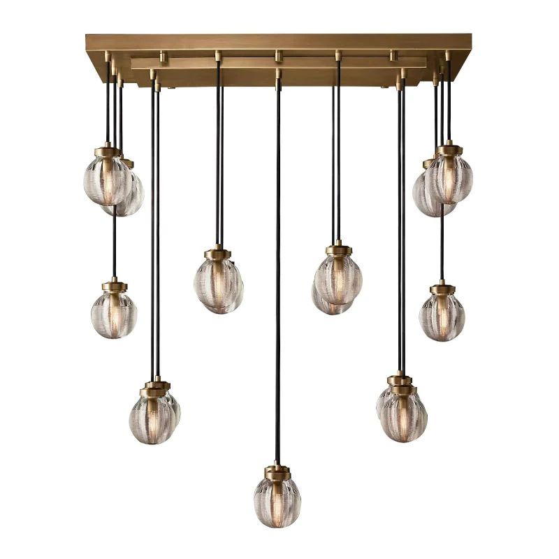 Pearl Rectangle Chandelier 36 inch detail view