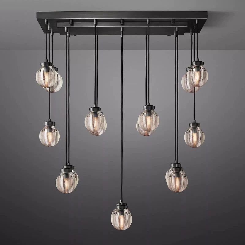 Pearl Rectangle Chandelier 36 inch detail view