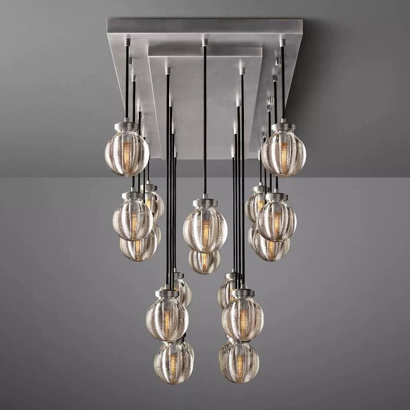 Pearl Rectangle Chandelier 54 inch detail view