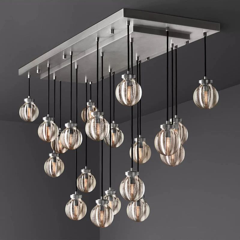 Pearl Rectangle Chandelier 54 inch detail view
