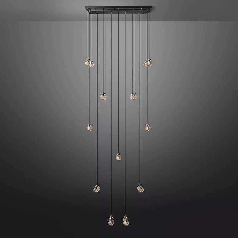 Pearl Rectangle Chandelier 54 inch detail view
