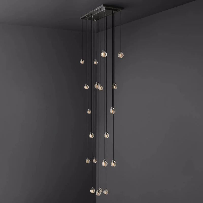 Pearl Rectangle Chandelier 54 inch detail view