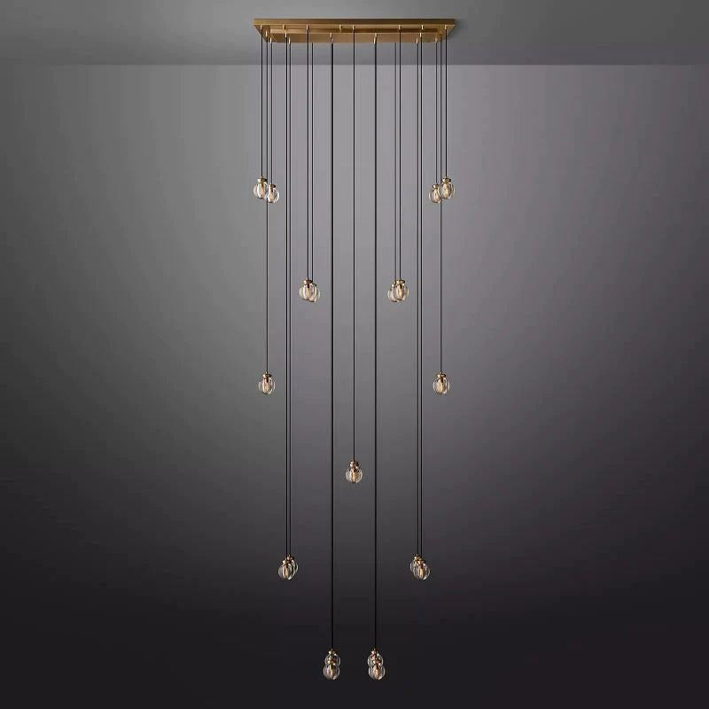 Pearl Rectangle Chandelier 54 inch detail view