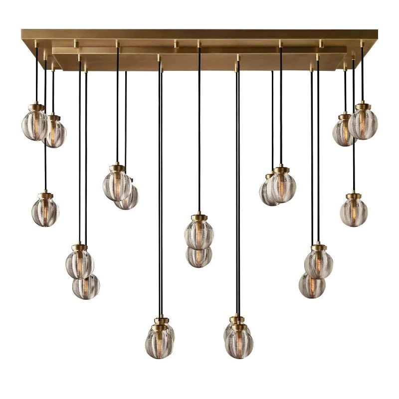 Pearl Rectangle Chandelier 54 inch detail view