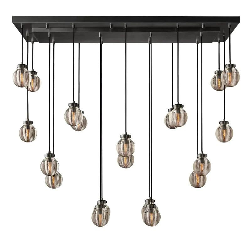Pearl Rectangle Chandelier 54 inch detail view