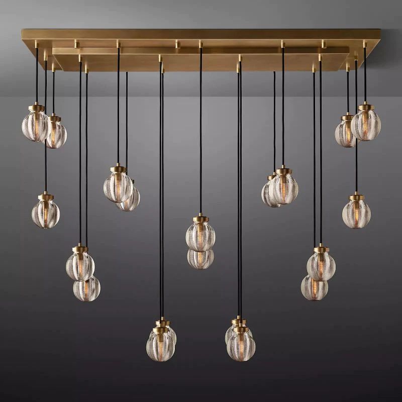 Pearl Rectangle Chandelier 54 inch detail view