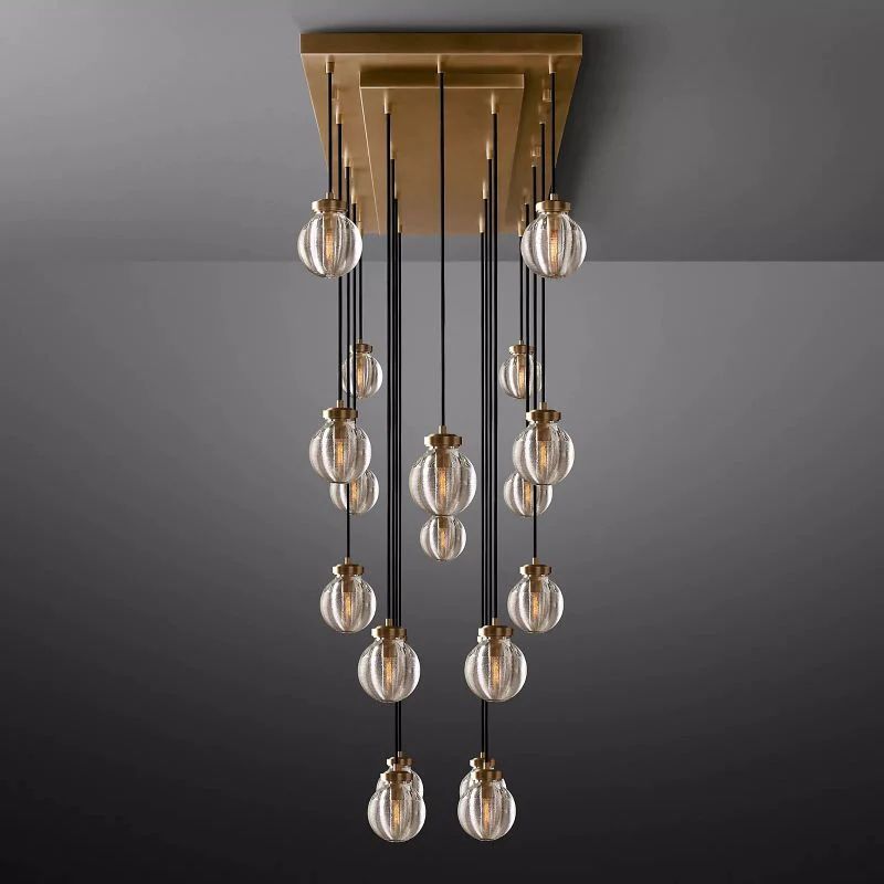 Pearl Rectangle Chandelier 54 inch detail view