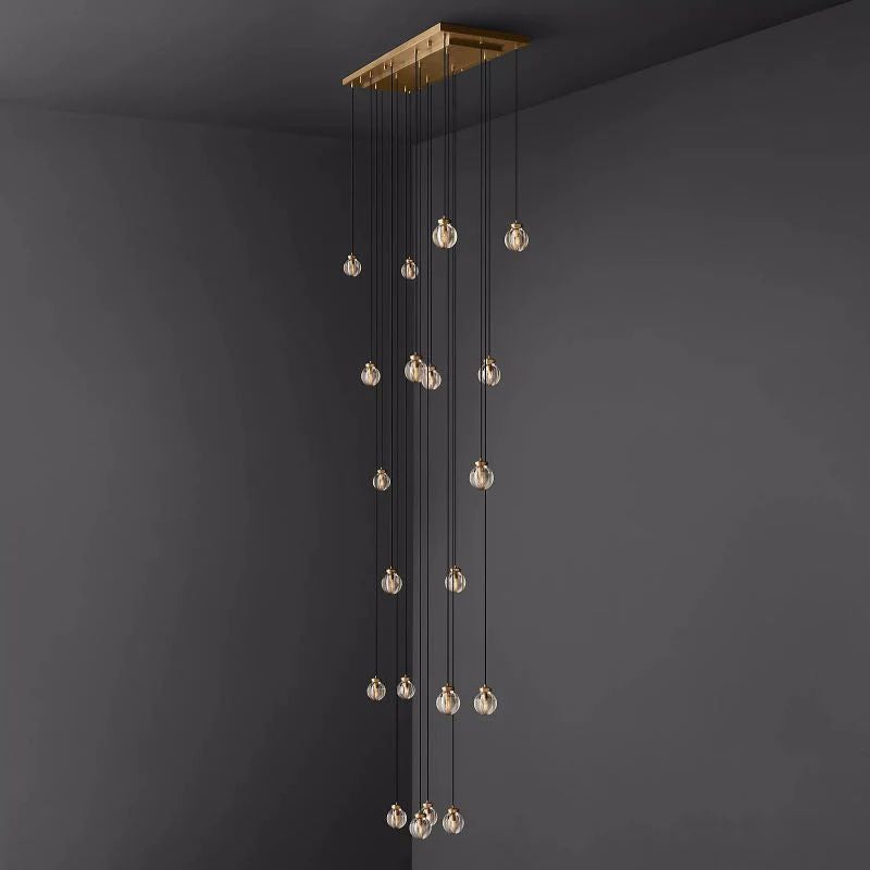 Pearl Rectangle Chandelier 54 inch front view