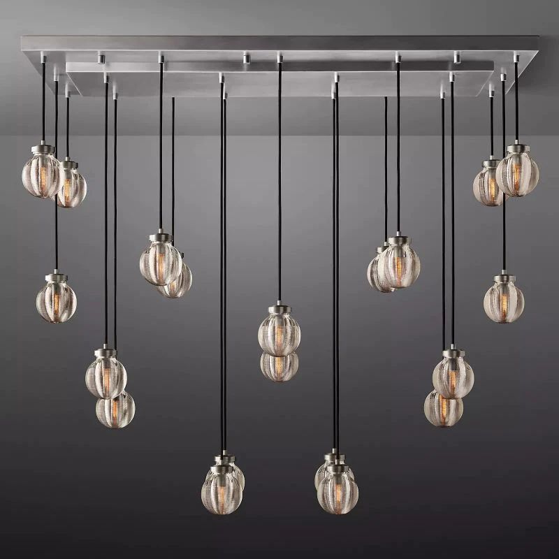 Pearl Rectangle Chandelier 54 inch detail view