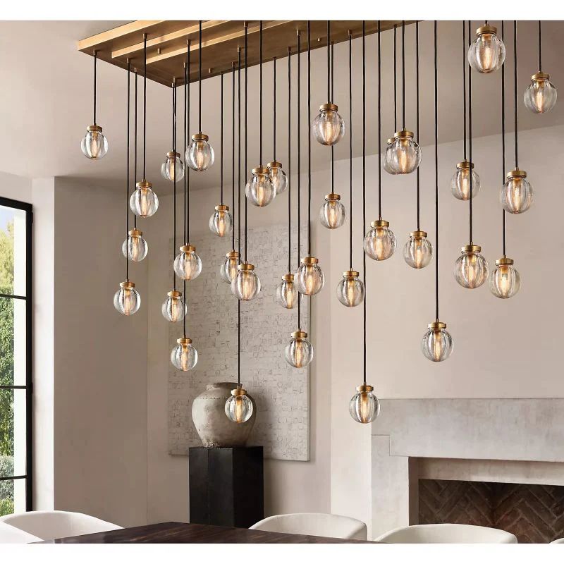 Pearl Rectangle Chandelier 72 inch detail view