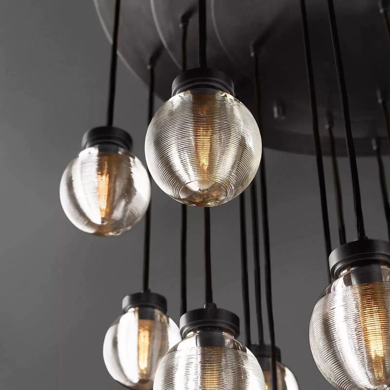 Pearl Round Chandelier 38 inch detail view