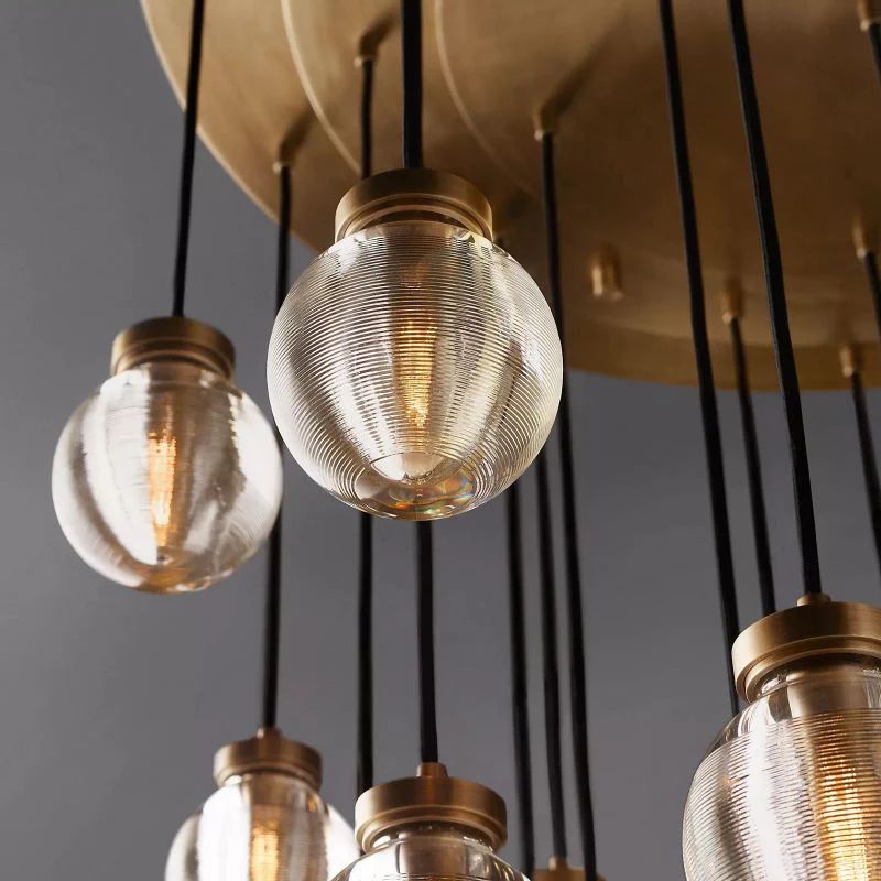 Pearl Round Chandelier 38 inch detail view