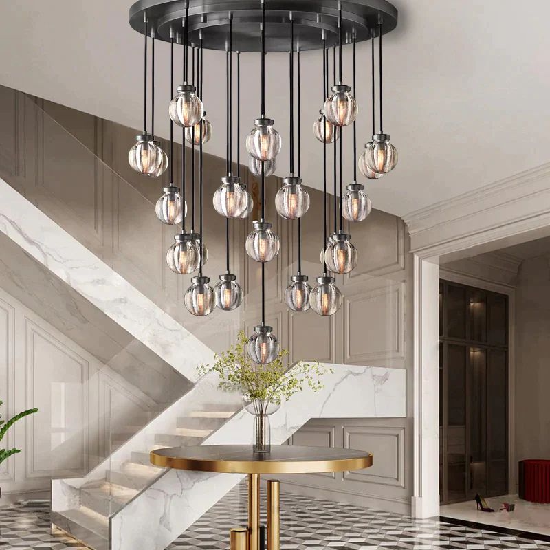 Pearl Round Chandelier 38 inch detail view