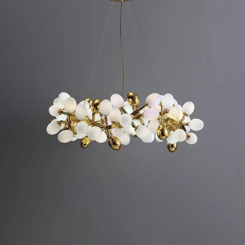 Pretty Grape Circle Branch Chandelier in glass