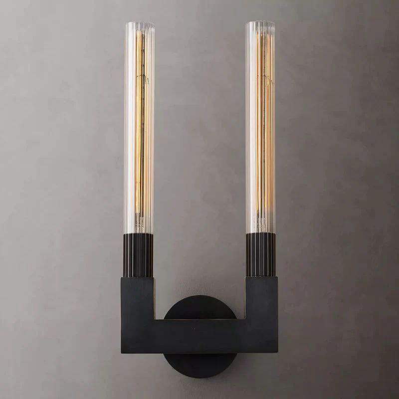 Pridan Glass Double Wall Sconce front view