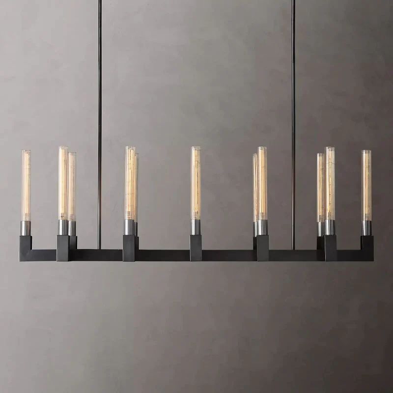 Pridan Glass Linear Chandelier 55 inch front view