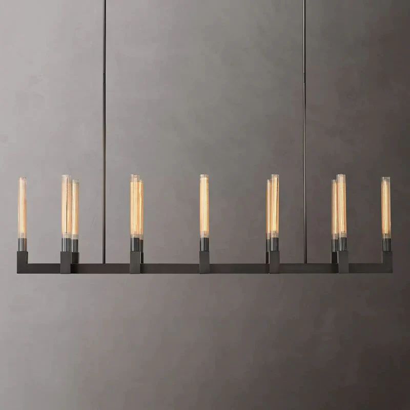 Pridan Glass Linear Chandelier 67 inch front view