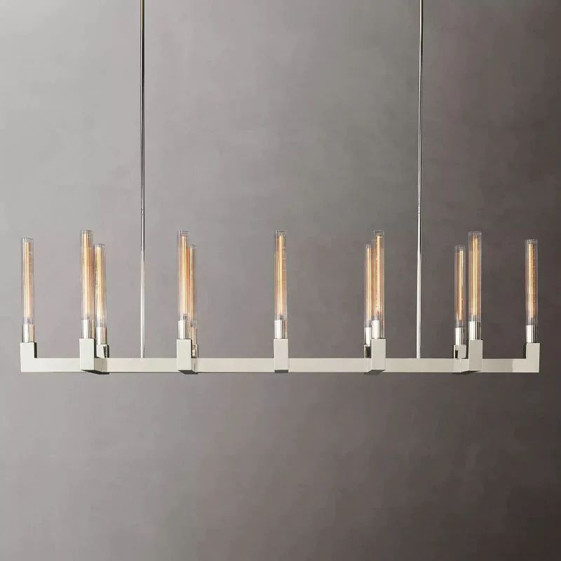 Pridan Glass Linear Chandelier 67 inch angled view