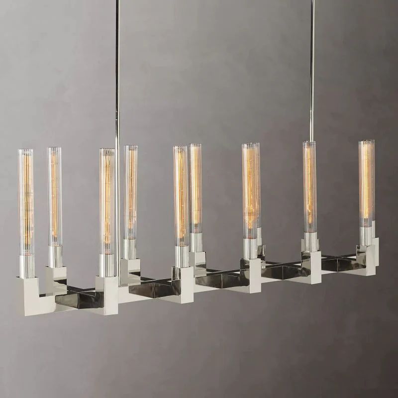 Pridan Glass Linear Chandelier 55 inch detail view