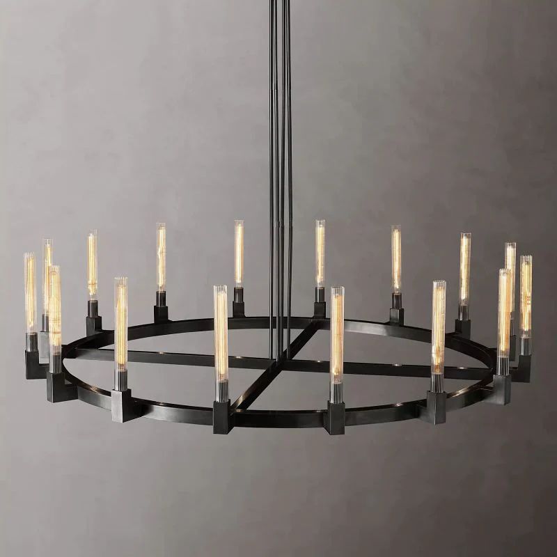 Pridan Glass Round Chandelier 72 inch detail view