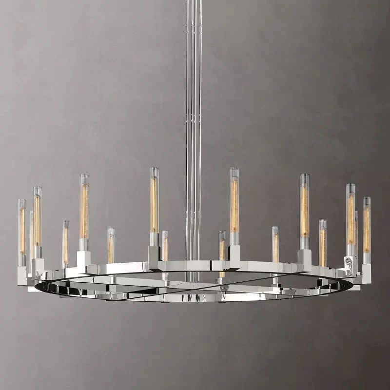 Pridan Glass Round Chandelier 72 inch angled view