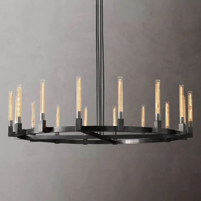 Pridan Glass Round Chandelier 72 inch front view