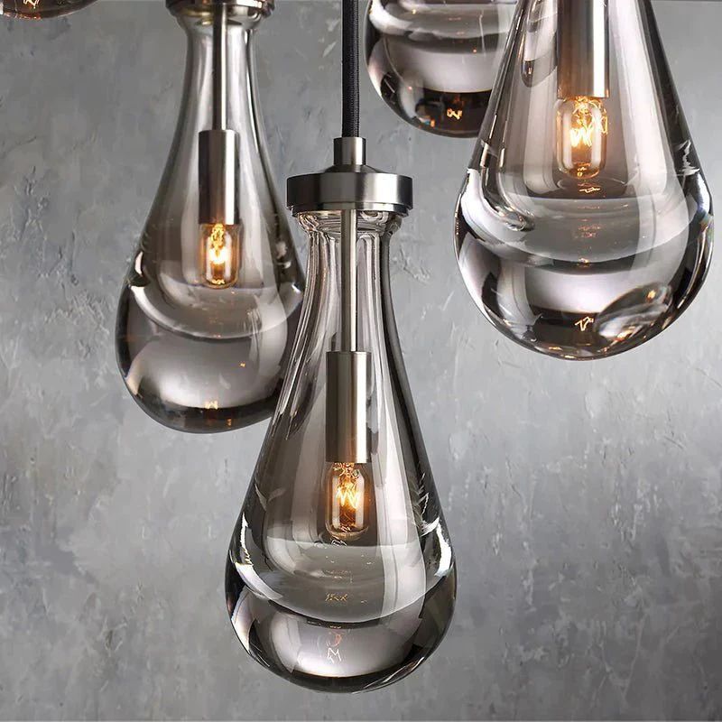 Raindrop Round Chandelier 18 inch detail view