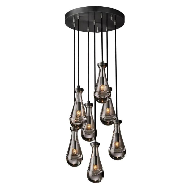 Raindrop Round Chandelier 18 inch detail view