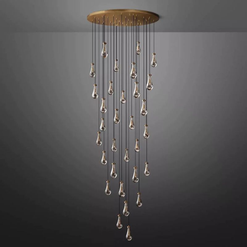 Raindrop Round Chandelier 60 inch front view