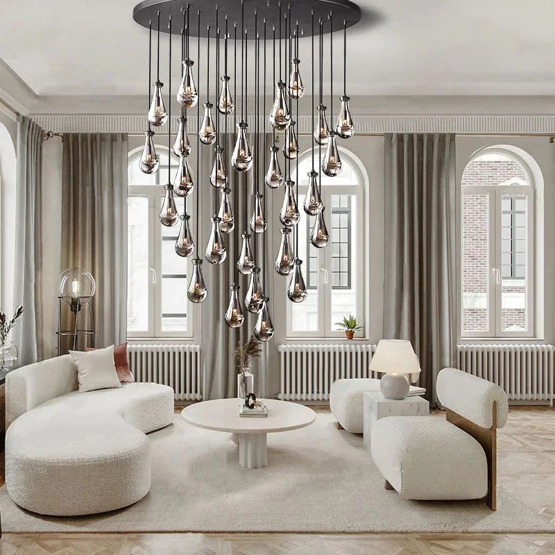 Raindrop Round Chandelier 60 inch detail view