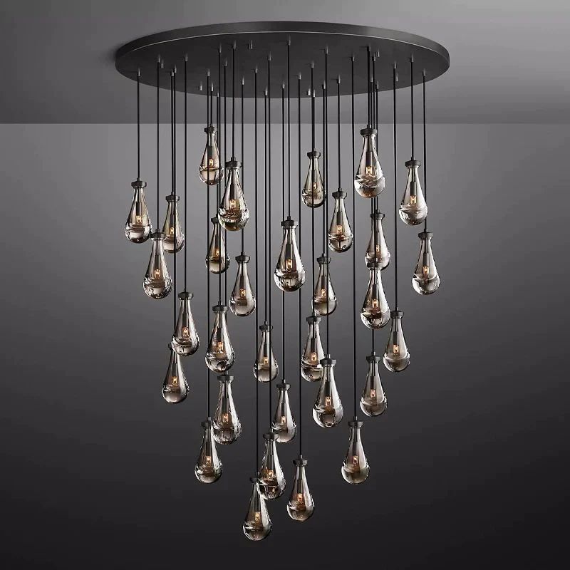 Raindrop Round Chandelier 60 inch angled view
