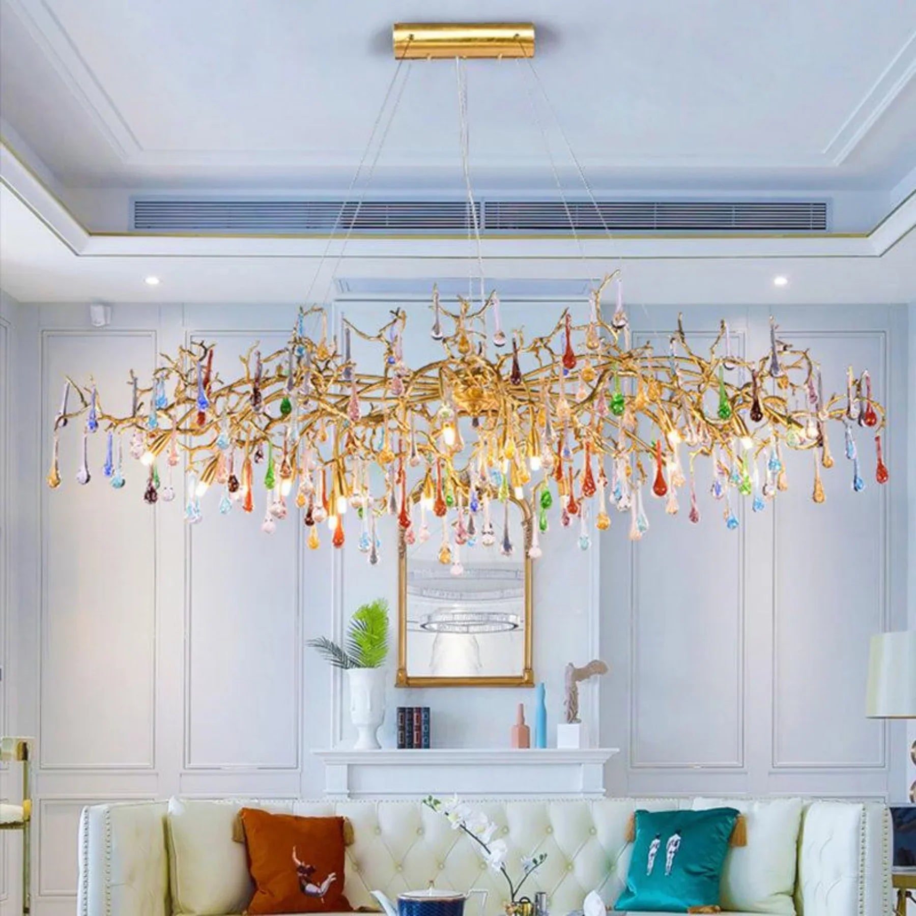 Lara Colorful Crystal Dining Branch Chandelier main view