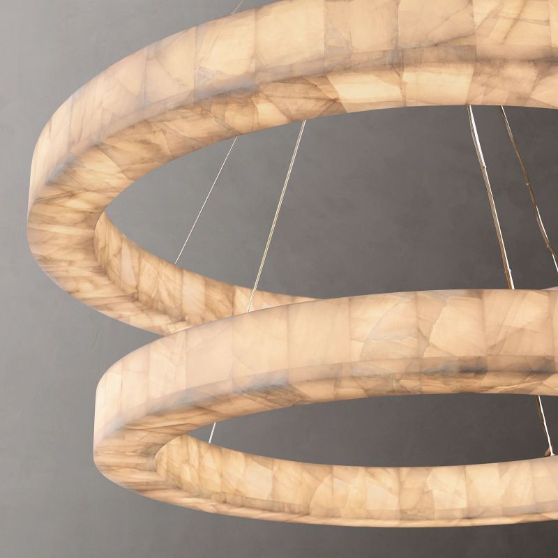 Phoebe 2-tier Round Calcite Chandelier 60" - detail 4