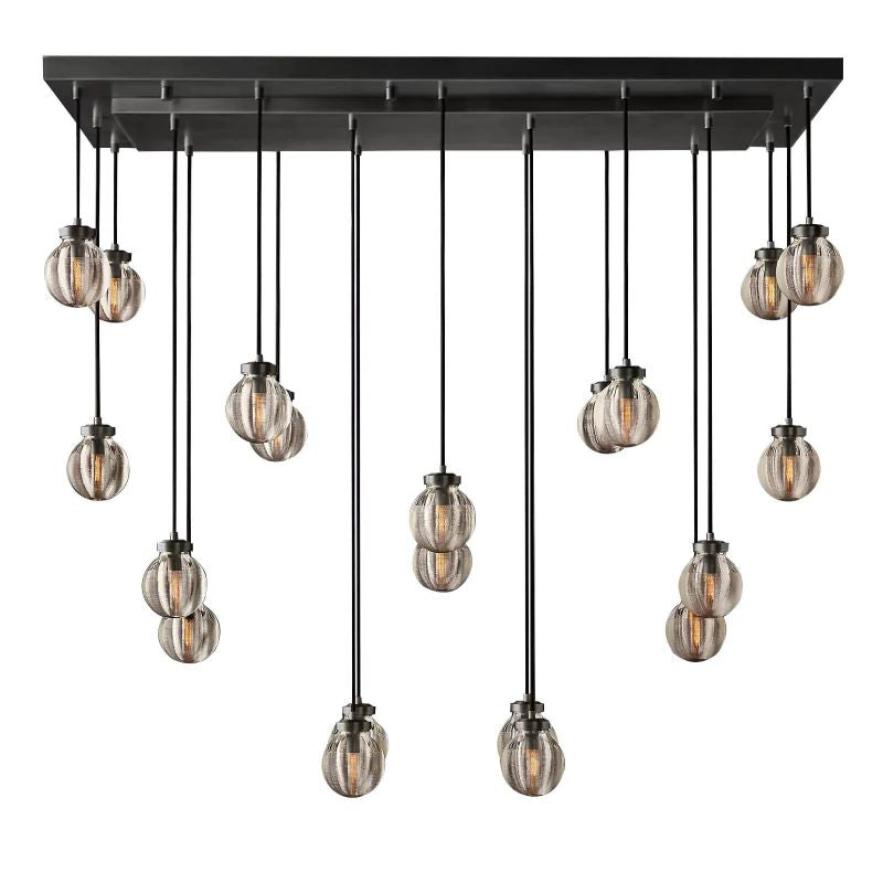 PearlSpherical Modern Rectangular Chandelier 54" - detail 2