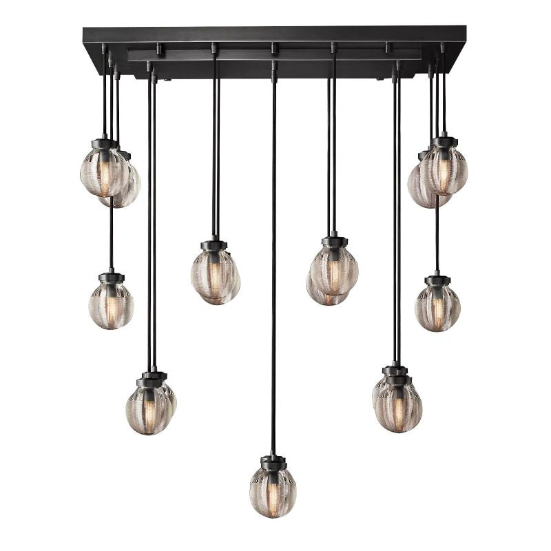 Pearl Spherical Modern Rectangular Chandelier 36" - detail 2