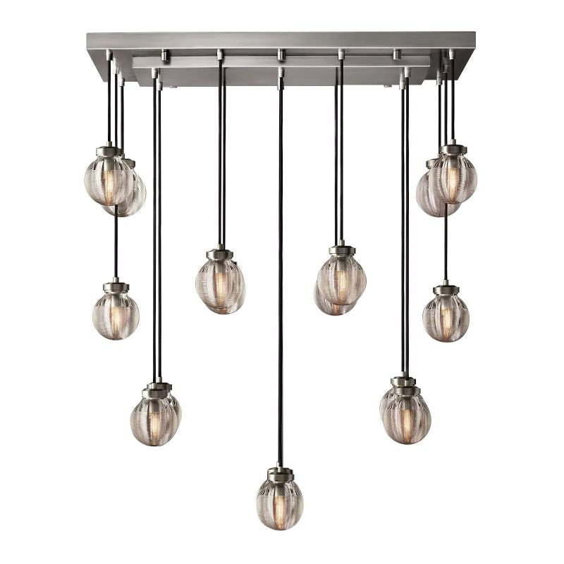 Pearl Spherical Modern Rectangular Chandelier 36" - detail 3