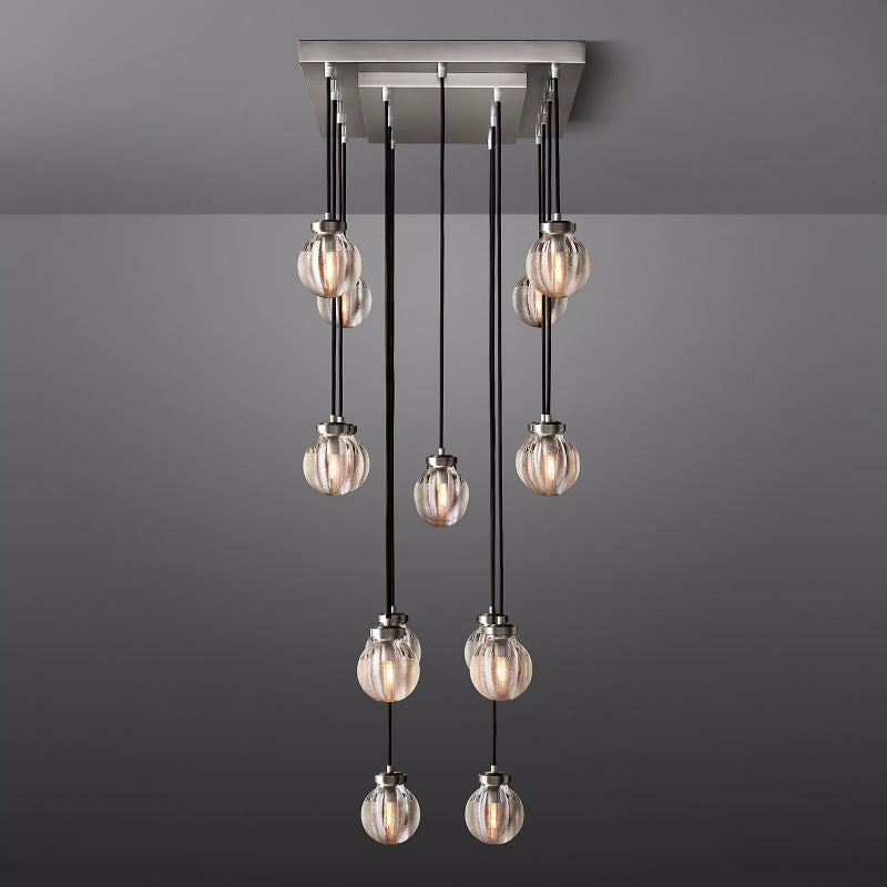 Pearl Spherical Modern Rectangular Chandelier 36" - detail 14