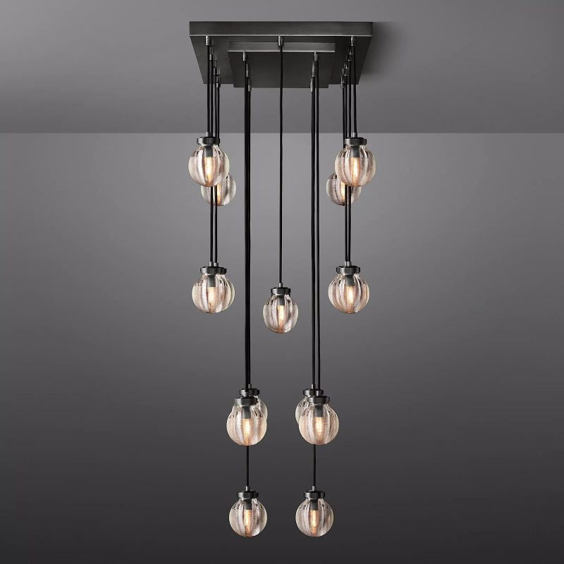 Pearl Spherical Modern Rectangular Chandelier 36" - detail 13