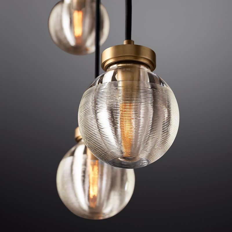 Pearl Spherical Modern Rectangular Chandelier 36" - detail 4