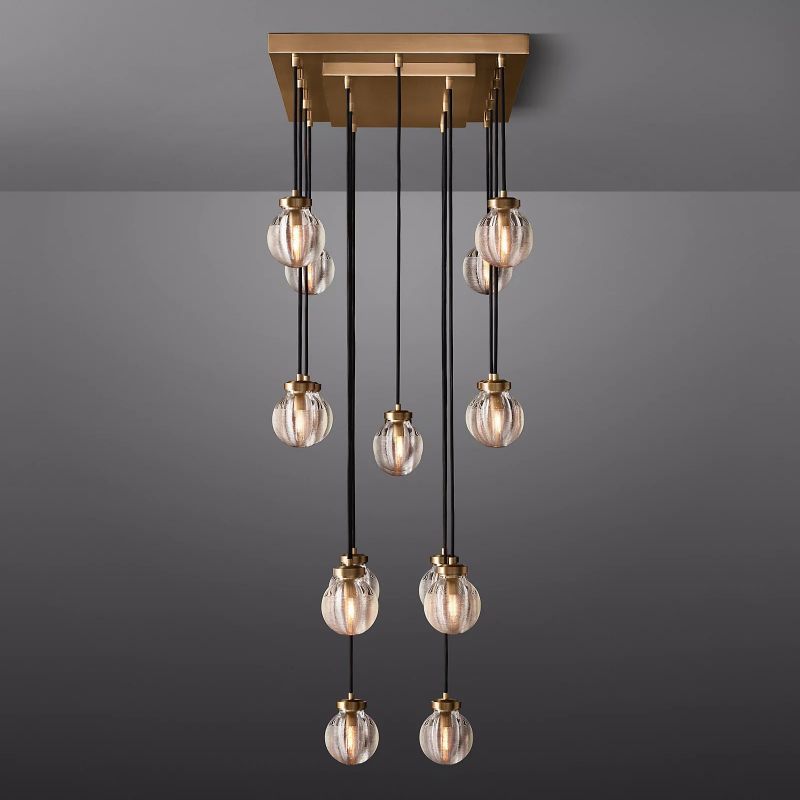 Pearl Spherical Modern Rectangular Chandelier 36" - detail 12