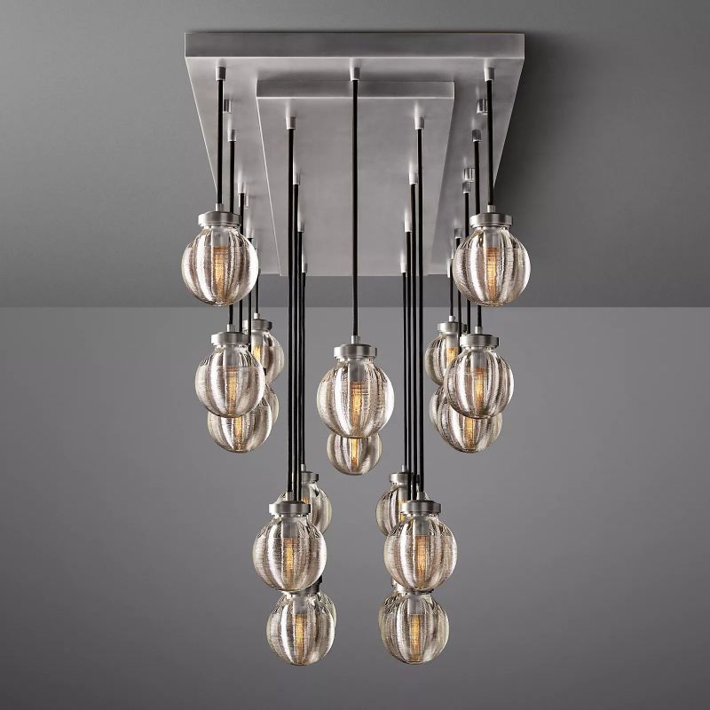 PearlSpherical Modern Rectangular Chandelier 54" - detail 15