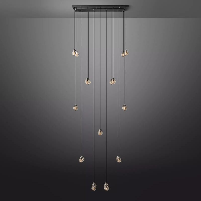 PearlSpherical Modern Rectangular Chandelier 54" - detail 17