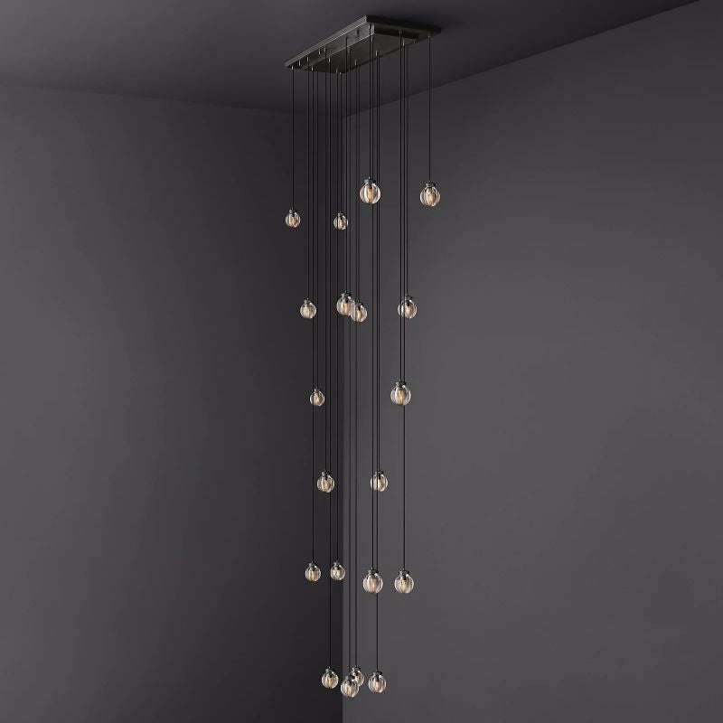 PearlSpherical Modern Rectangular Chandelier 54" - detail 20
