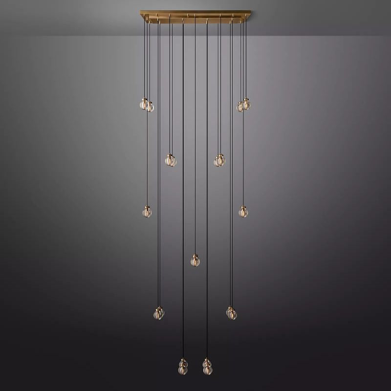PearlSpherical Modern Rectangular Chandelier 54" - detail 18