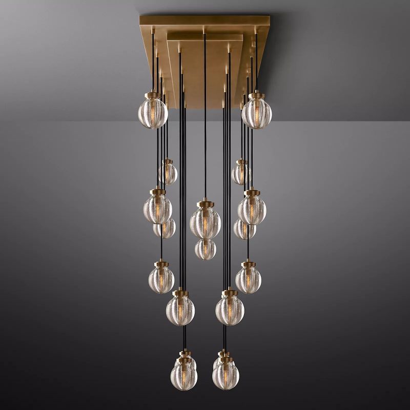 PearlSpherical Modern Rectangular Chandelier 54" - detail 13