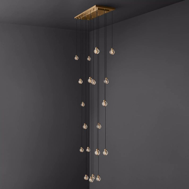 PearlSpherical Modern Rectangular Chandelier 54" - detail 19