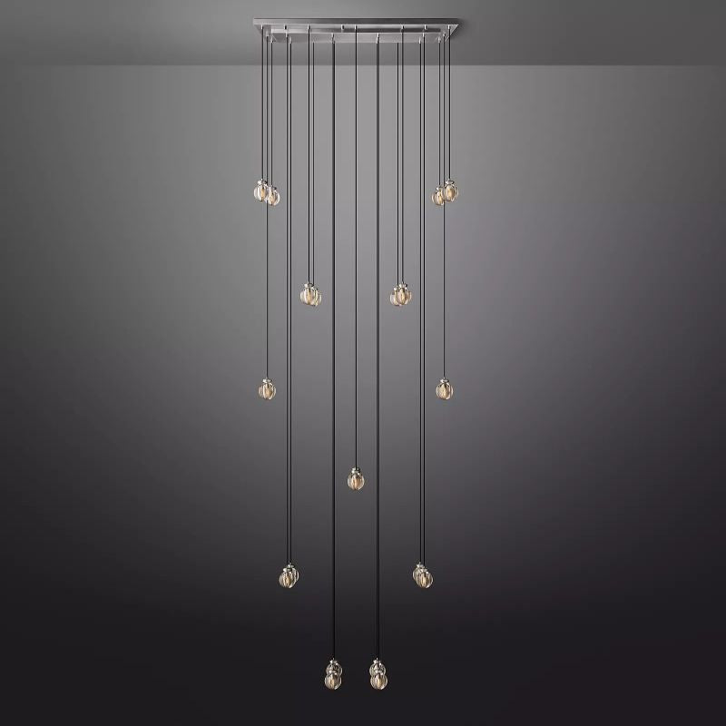 PearlSpherical Modern Rectangular Chandelier 54" - detail 16